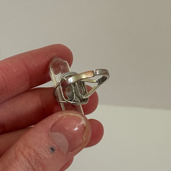 ✨4/$25✨ Boho Adjustable Clear Quartz Crystal Ring - Handmade Artisan Jewelry - Picture 5 of 5